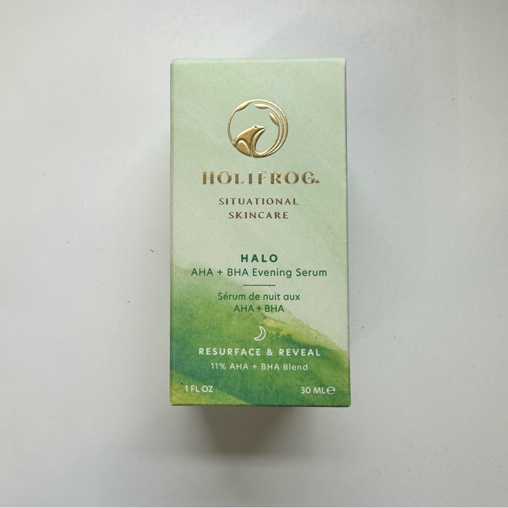 Holifrog Halo Exfoliating AHA + BHA Night Evening Serum - NIB